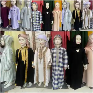 Bestseller traditionelle muslimische islamische Kleidung Nahost Kinder Abaya Baby Kinder Jungen muslimische Kleidung