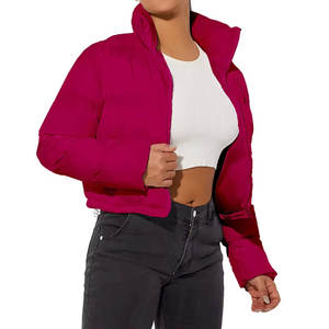 Chaqueta Corta Acolchada para Mujer, Resistente al Viento, Cálida para Invierno, con Cuello Alto, para Uso en Exteriores, Logotipo Personalizado al por Mayor con Impresión - Product Image 3