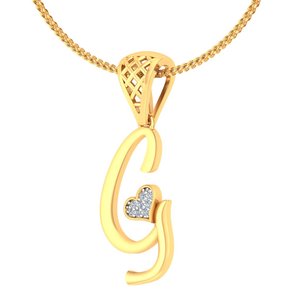 Ishi Diamantes Elegante 18K Oro G Alfabeto Laboratorio Cultivado Diamante Colgante - Product Image 3