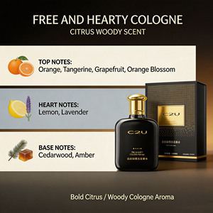 Parfum C2U Free Hearty en gros, 90 ml, Cologne pour homme aux notes d'agrumes et de bois, en stock, OEM, logo personnalisé, marque privée - Product Image 2
