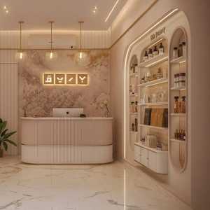 Présentoir de parfums pour salon de beauté, présentoir métallique personnalisé, mobilier de spa, accessoire de présentation pour comptoir de réception de salon de beauté - Product Image 2