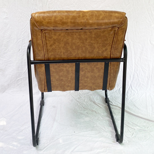 Ensemble de canapés avec canapé carré rembourré à une place, coussin marron, structure en fer (GSD68048) - Product Image 6