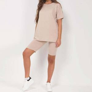 New <b>Short</b> <b>Sleeve</b> Casual Sportswear Women Loose Two Piece Sets Fitness <b>Tops</b> T-shirt <b>Shorts</b> Suit Cotton Breathable Summer Wear - Product Image 5