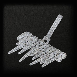 Colgante de Lujo Hip Hop con Letra Personalizada Iced Out de Plata de Ley 925, Brillante y Elegante, con Diamantes de Moissanita VVS - Product Image 2
