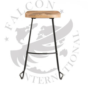 Taburete de Bar de asiento de sillín de madera maciza superventas de muebles industriales - Product Image 4