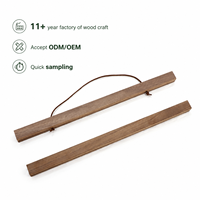 Support mural magnétique en bois massif noyer rétro pour affiches et impressions d'art – Kit de suspension pour décoration murale, maison, bureau, galerie