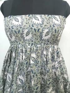 Main indienne bloc coton bloc imprimé robe femme élégante mode robe personnalisée mariée mariage cadeau été porter robe vente - Product Image 4