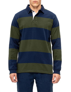 เสื้อโปโลแขนยาวลายทางผ้าฝ้ายผู้ชาย, เสื้อยืดเนื้อนุ่มระบายอากาศได้ดีลำลองเหมาะสำหรับใส่ในสำนักงานทุกวันและใช้งานกลางแจ้ง - Product Image 6