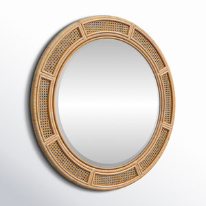Tendance ronde rotin mur miroir fait à la main décor à la maison bureau hôtel décoration inde - Product Image 2