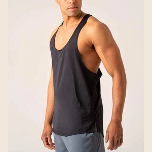 Débardeur Stringer de gymnastique Hip Hop pour hommes avec logo OEM personnalisé Débardeur en coton uni Sport Workout Compression Fitness Body Building Running - Product Image 6