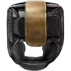 Protector de Cabeza para Boxeo, Cuero PU, Negro y Dorado, Color Sólido, Casco Protector Unisex para Adultos, Protección Deportiva para la Cabeza - Product Image 5