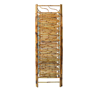 Paravent en bambou traditionnel, cloison de séparation de pièce en bois rustique, artisanal, 3 panneaux, pliable, mobile, installation facile