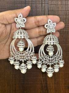 Pendientes de circón de estilo Vintage de alta calidad para mujer, piedra principal sin óxido, diamante, diseño personalizado disponible, Material de cobre India - Product Image 2