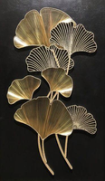 Décoration murale moderne en métal et aluminium, demi-feuille demi-verre, portrait, laiton blanc antique, taille personnalisée, pour salon et chambre à coucher
