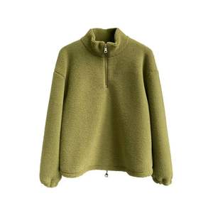 Sudadera de Forro Polar Sherpa para Mujer, Más Vendida, 100% Poliéster, Color Sólido Personalizable, Tejido Transpirable de 300g, con Media Cremallera - Product Image 1