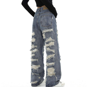 Rửa Thấp Eo Jeans Phụ Nữ Tùy Chỉnh Màu Sắc Chất Lượng Hàng Đầu Phụ Nữ Jeans Thẳng Có Thể & Baggy Jeans Với Tùy Chỉnh Nhãn - Product Image 3