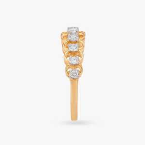 À la mode 14K or jaune Bedazzle Melorra Bar bague de mariage élégant fiançailles fête anniversaire cadeau brillant mode anneaux - Product Image 2