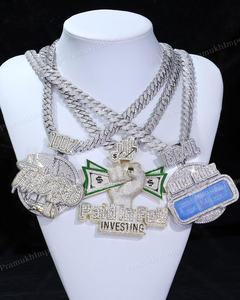 Moissanite Diamant 925 Argent Blanc Plaqué Or Hip Hop Style Rappeur Entièrement Glacé Personnalisé Fait Main Lettre Pendentif Personnalisé - Product Image 1