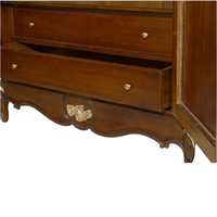 Armoire moderne en teck massif, fabriquée à la main, avec miroir et portes sculptées, pour appartement, hôtel, maison.