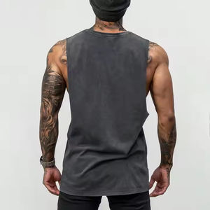 Vente en gros de chemise musculaire sans manches en coton vêtements de sport tricotés de style décontracté pour l'entraînement, le fitness, la course à pied et la musculation - Product Image 3