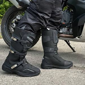 Nouvelles bottes de moto confortables sur mesure en cuir véritable grande taille imperméable respirant en cuir organique unisexe meilleure vente - Product Image 5