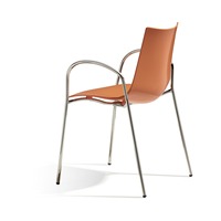 Fauteuil empilable en technopolymère avec structure métallique pour restaurant