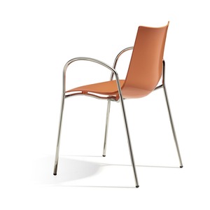 Stackable Technopolymer <b>Armchair</b> with Metal Frame for Restaurant Dining - Product Image 3