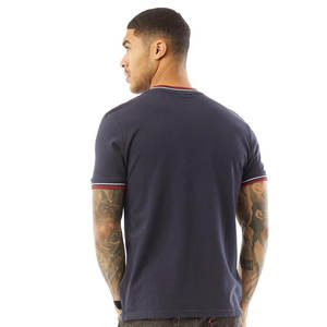 Camiseta Ringer de manga corta de poliéster-Algodón/Camiseta Ringer de algodón 100% Azul marino/Camisetas Ringer blancas - Product Image 1