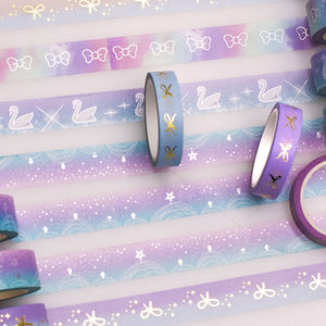 Cinta de papel de colores Washi de impresión de alta calidad personalizada, cinta Washi de lámina de oro plateado para Decoración - Product Image 2
