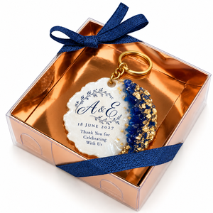Llavero de Resina Epoxi con Lámina Dorada Personalizada, Recuerdos de Boda, Iniciales de Pareja, Fecha, Regalo de Agradecimiento, Recuerdos para Eventos y Fiestas - Product Image 5