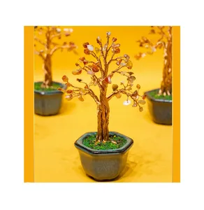 Granet and rose Quartz Tree Crystal Crafts handicraft handmade with wealth from Vietnam supplier