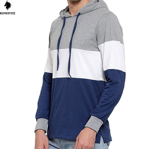 เสื้อฮู้ดสวมหัวของผู้ชายผ้าโพลีเอสเตอร์ผ้าฝ้าย100% น้ำหนักเบาย้อมสีล้วนดีไซน์ตามสั่ง - Product Image 3