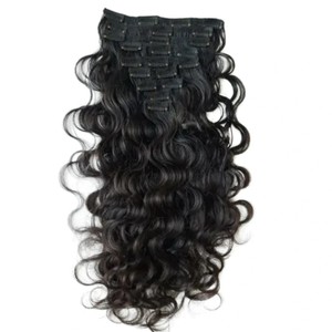 Precio al por mayor Natural Body Wave Set de 7 Clip de pelo en extensiones Mejora de aspecto indio Textura ondulada Extensión de cabello humano largo - Product Image 2