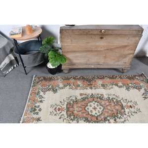 Vintage 3.7 X 5.6ft tapis turc Beige Orange Patchwork classique laine tapis pour salon décorations 4m largeur Latex 9x12 - Product Image 2