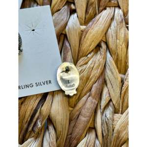White Buffalo Turquoise & Sterling <b>Silver</b> <b>Stud</b> Earrings by Theresa Smith - Product Image 5