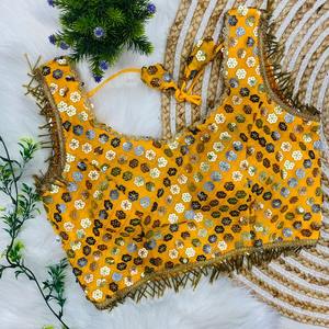 Aspecto elegante Colección Premium Increíble Color Pesado Georgette Secuencia Trabajo Blusa Mujer Moda Fabricante - Product Image 1