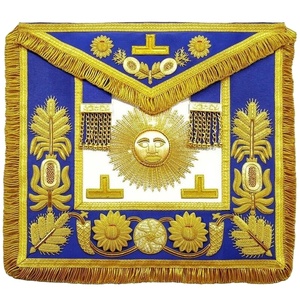 Tablier maçonnique sans manches en cuir véritable brodé à la main par Grand Maître, personnalisable, vente en gros, haute qualité - Product Image 1