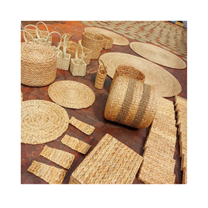 Puf de jacinto de agua Natural, cojín redondo hecho a mano, sostenible, sala de estar ecológico para, venta al por mayor, jacinto de agua de Vietnam - Product Image 1