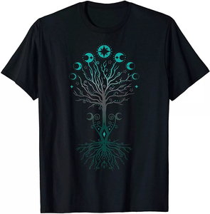 ผ้าฝ้าย100% เสื้อยืดสำหรับผู้ชายทรงหลวมพิมพ์ลายราคาดีที่สุดผ้าฝ้าย100% ตามสั่งต้นไม้ที่มีคุณภาพสูง