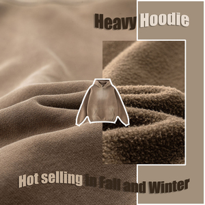 Sweats à capuche pour hommes Pull à capuche surdimensionné unisexe avec logo personnalisé Poids lourd vierge Sweat à capuche thermique en coton délavé à l'acide pour hommes - Product Image 4
