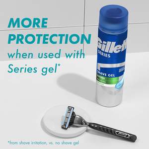 Lames de rasoir Gillette Mach 3 pour hommes, paquet de 12 recharges de lames de rasoir, plus résistantes que les lames en acier, bande lubrifiante améliorée - Product Image 6