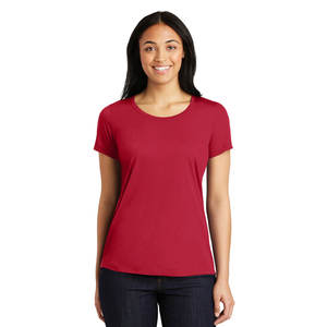 100% Polyester <b>Women</b> Low Cut Scoop Neck Short Sleeve <b>Shirt</b> <b>T</b>-<b>Shirt</b> Breathable - Product Image 1