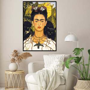 Modern Style Frida Kahlo Portrait <b>Poster</b> Paper Design for Wall Decor with Necklace - Product Image 2