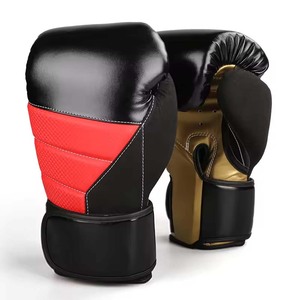 Gants de boxe pour adultes en cuir véritable, noirs, imperméables et gants de boxe pour arts martiaux, logo personnalisé - Product Image 1