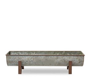 Jardinera de Metal de diseño elegante en forma rectangular a granel, acabado antiguo, diseño moderno, jardinera para jardín y hogar - Product Image 4