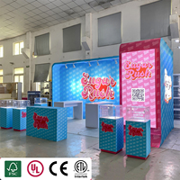 Stan Pameran Desain Khusus, Pemasangan Cepat 30 Menit, Panel Kayu Modular 10x20ft 20x20ft, Booth Pameran Dagang Mode untuk Juara