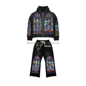 Tenue de jogging Tech en polaire personnalisée de haute qualité pour hommes, taille XL, vêtements de sport légers et respirants pour l'hiver, survêtement à rayures unies - Product Image 3