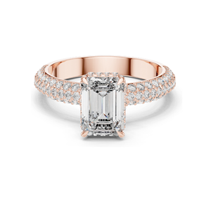 2.8 CT <b>Emerald</b> Cut Lab Diamond Engagement <b>Ring</b> for Women VVS-VS EF Clarity 18KT, 14KT, 10KT Gold & 925 <b>Silver</b> Rose, - Product Image 2
