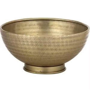 Impresionante cuenco decorativo de metal plateado agrega gracia y belleza a la sala de estar y al centro de mesa de comedor - Product Image 3