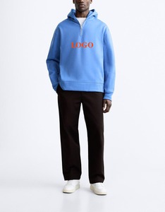 Media cremallera estilo hombres usan sudaderas con capucha cálidas último estilo manga larga excelente calidad adultos usan sudaderas con capucha - Product Image 2